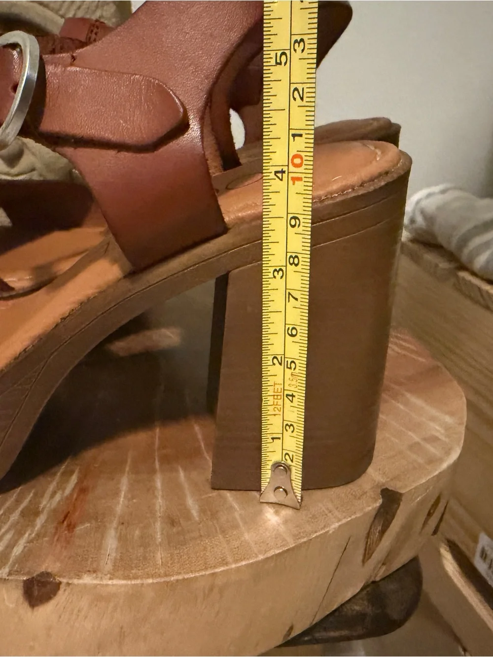 Roolee Uma Women’s Brown Leather Platform Sandals with Ankle Strap NWOT